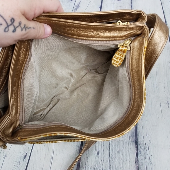 SAS | gold metallic snake print crossbody purse - Picture 10 of 12